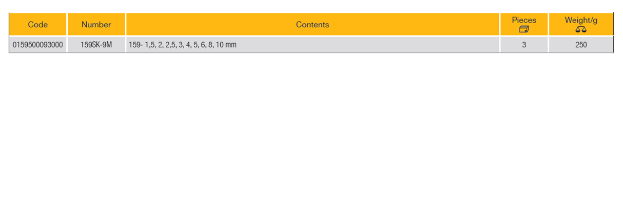 ELORA 159SK-9M Hexagon Key Set (ELORA Tools) - Premium Hexagon Key Set from ELORA - Shop now at Yew Aik.