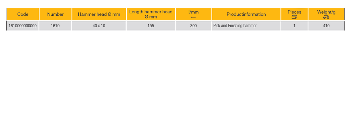 ELORA 1610 Bodywork Pick and Finishing hammer 155mm (ELORA Tools) - Premium Bodywork Pick and Finishing hammer from ELORA - Shop now at Yew Aik.
