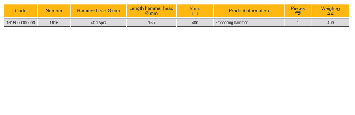 ELORA 1616 Bodywork Embossing Hammer 165mm (ELORA Tools) - Premium Bodywork Embossing Hammer from ELORA - Shop now at Yew Aik.