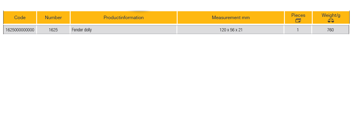 ELORA 1625 Bodywork Fender Dolly For Wedge Dolly (ELORA Tools) - Premium Bodywork Fender Dolly from ELORA - Shop now at Yew Aik.