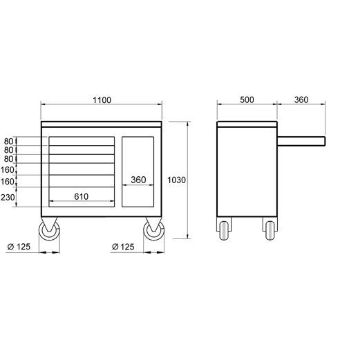 ELORA 1811-L Wheeled Workbench (ELORA Tools) - Premium Workbench from ELORA - Shop now at Yew Aik.