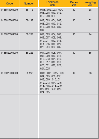 ELORA 188-Z Feeler Gauge Inches (ELORA Tools) - Premium Feeler Gauge from ELORA - Shop now at Yew Aik.