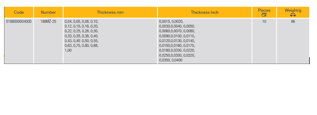 ELORA 188MZ-25 Feeler Gauge (ELORA Tools) - Premium Feeler Gauge from ELORA - Shop now at Yew Aik.
