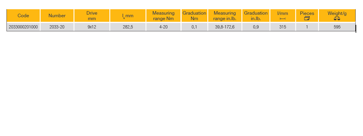 ELORA 2033-20 Torque Wrench With Rectangular Intake (ELORA Tools) - Premium Torque Wrench from ELORA - Shop now at Yew Aik.