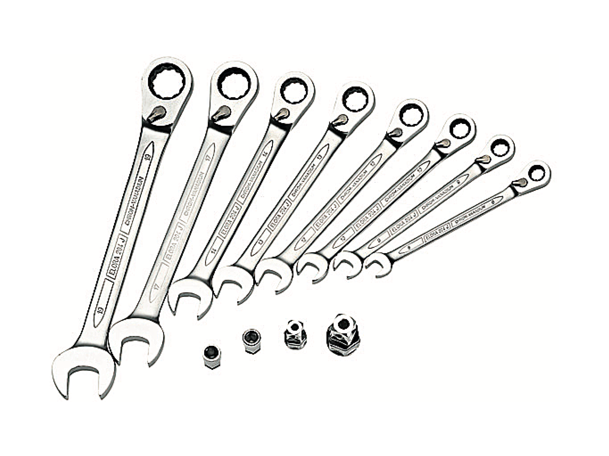 ELORA 204-JS8M Combination Spanner Ring Ratchet (ELORA Tools) - Premium Combination Spanner from ELORA - Shop now at Yew Aik.