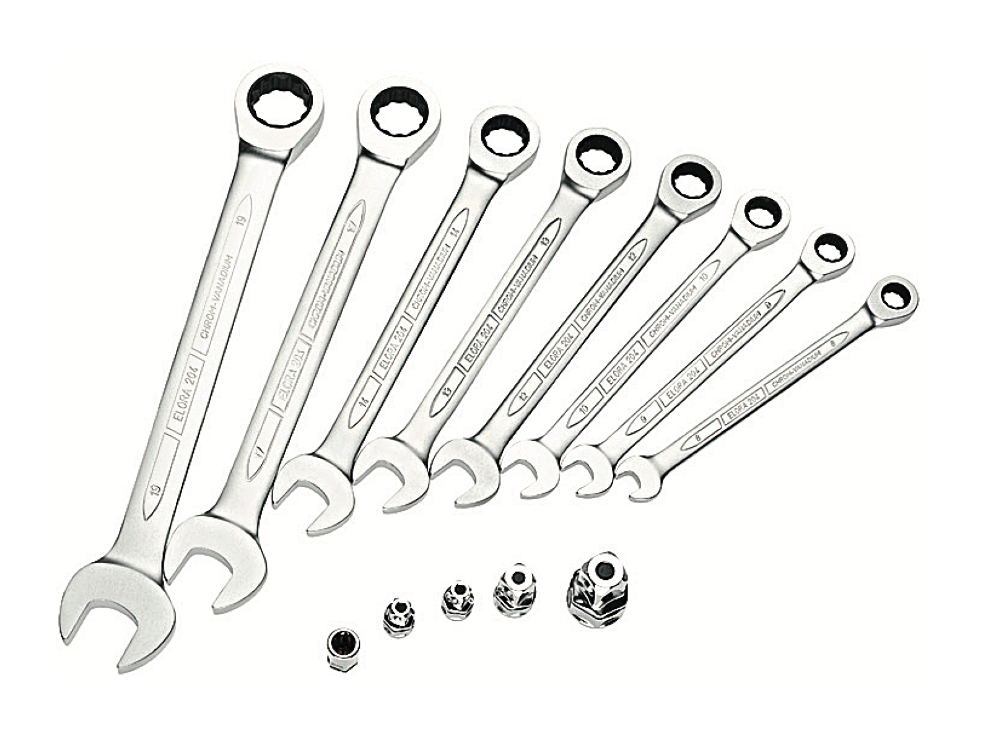 ELORA 204-S8M Metric Combination Spanner Ratchet (Elora Tools) - Premium Combination Spanner from ELORA - Shop now at Yew Aik.