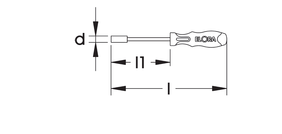 ELORA 216A Hexagon Nut Driver, Long Inches (ELORA Tools) - Premium Hexagon Nut Driver from ELORA - Shop now at Yew Aik.