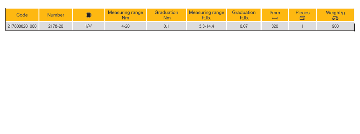 ELORA 2178-20 1/4" Torque Wrench Ratchet (ELORA Tools) - Premium 1/4" Torque Wrench from ELORA - Shop now at Yew Aik.
