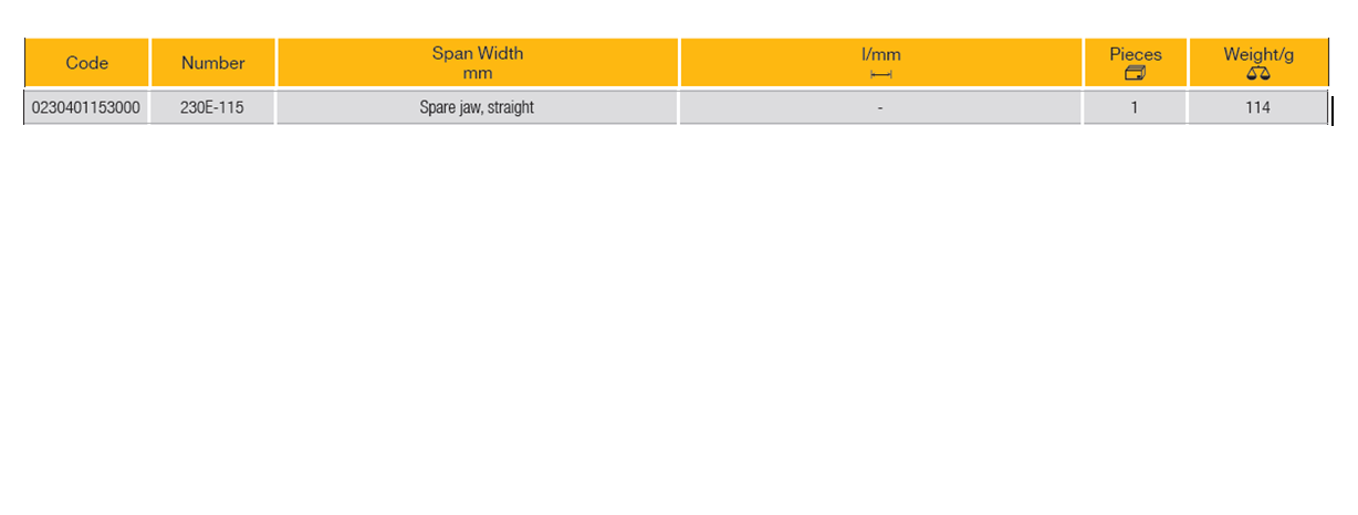 ELORA 230E-115 Valve Spring Compressor Spare jaw, Straight - Premium Valve Spring Compressor from ELORA - Shop now at Yew Aik.