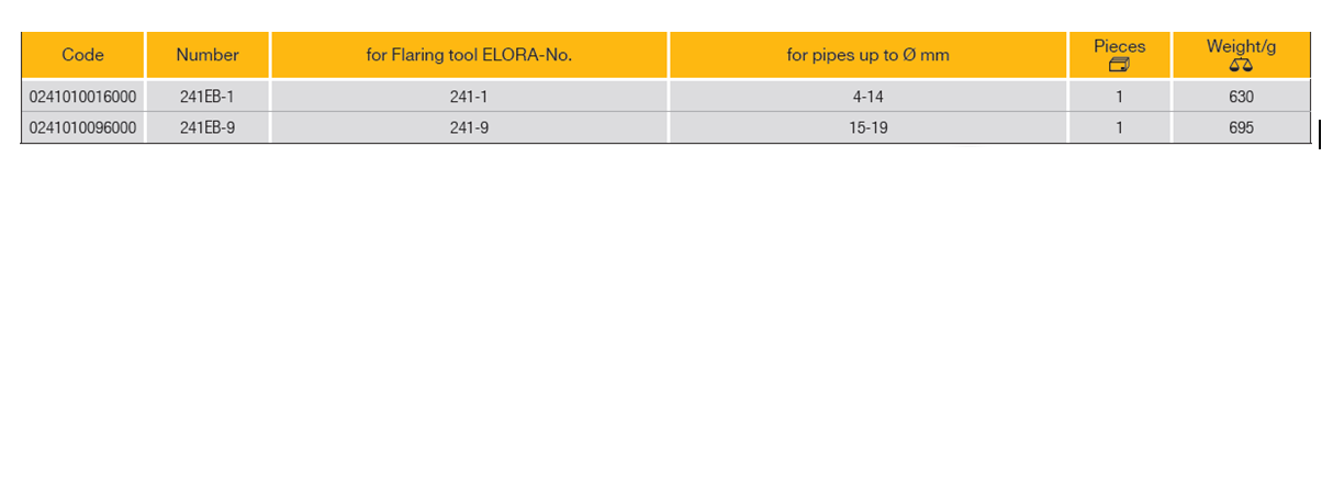 ELORA 241EB Flaring Tool-Clamping Jaws (ELORA Tools) - Premium Flaring Tool from ELORA - Shop now at Yew Aik.