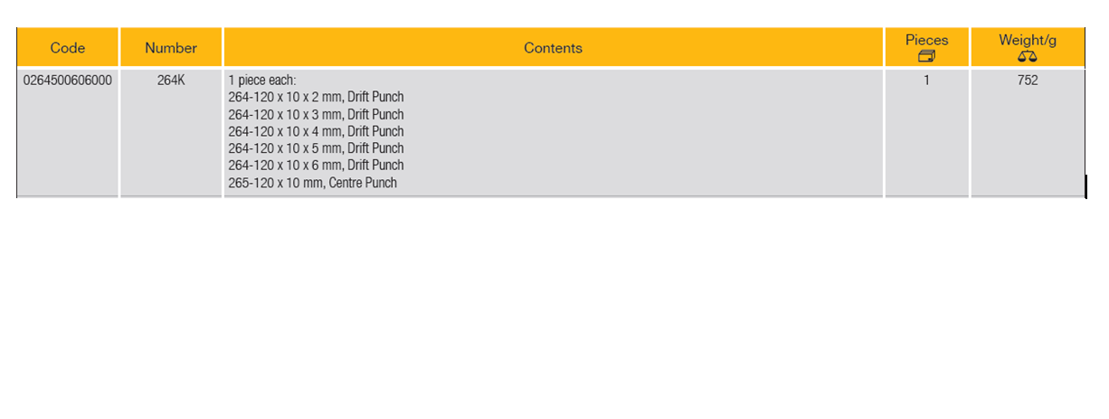 ELORA 264K Drift Punch Set In Metal Box (ELORA Tools) - Premium Drift Punch Set from ELORA - Shop now at Yew Aik.