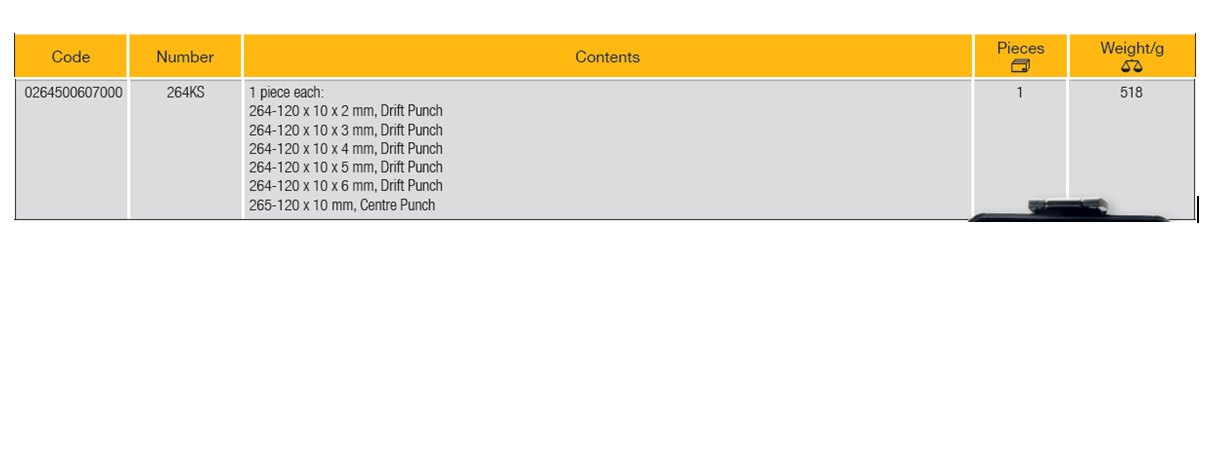 ELORA 264KS Drift Punch Set In Plastic Holder (ELORA Tools) - Premium Drift Punch Set from ELORA - Shop now at Yew Aik.