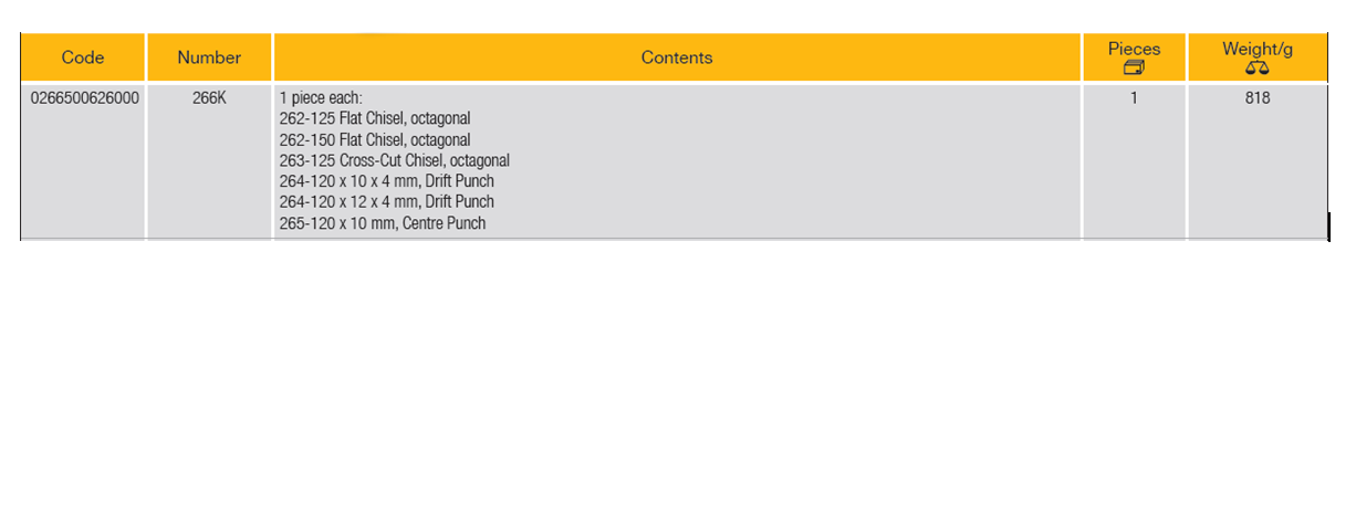 ELORA 266K Chisel And Punch Set In Metal Box (ELORA Tools) - Premium Chisel and Punch Set from ELORA - Shop now at Yew Aik.
