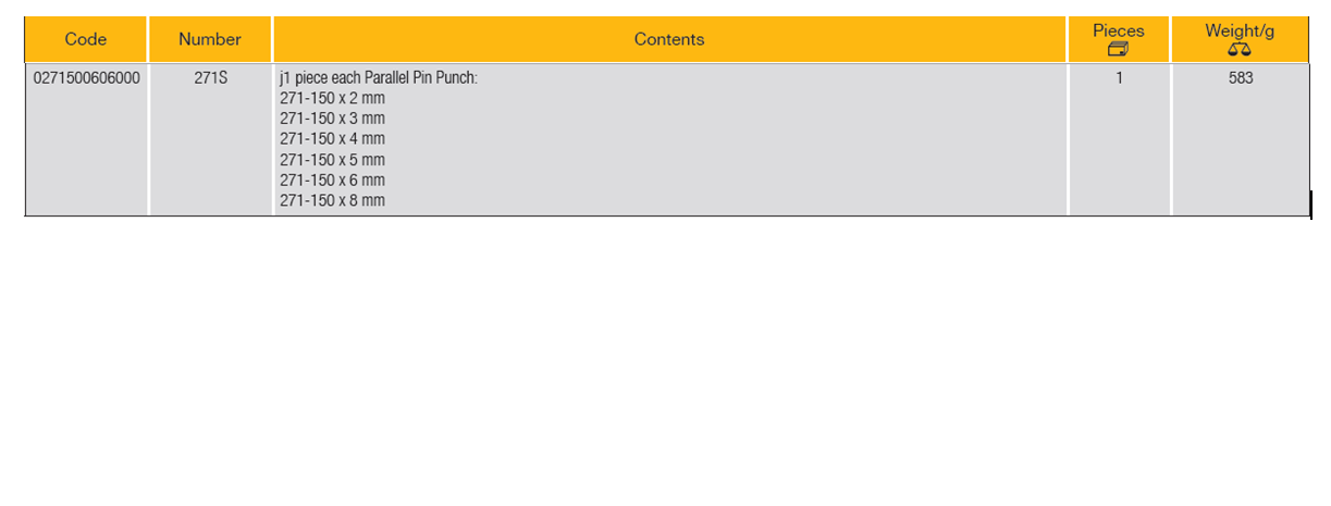 ELORA 271KS Parallel Pin Punch Set In Plastic Holder - Premium Pin Punch from ELORA - Shop now at Yew Aik.