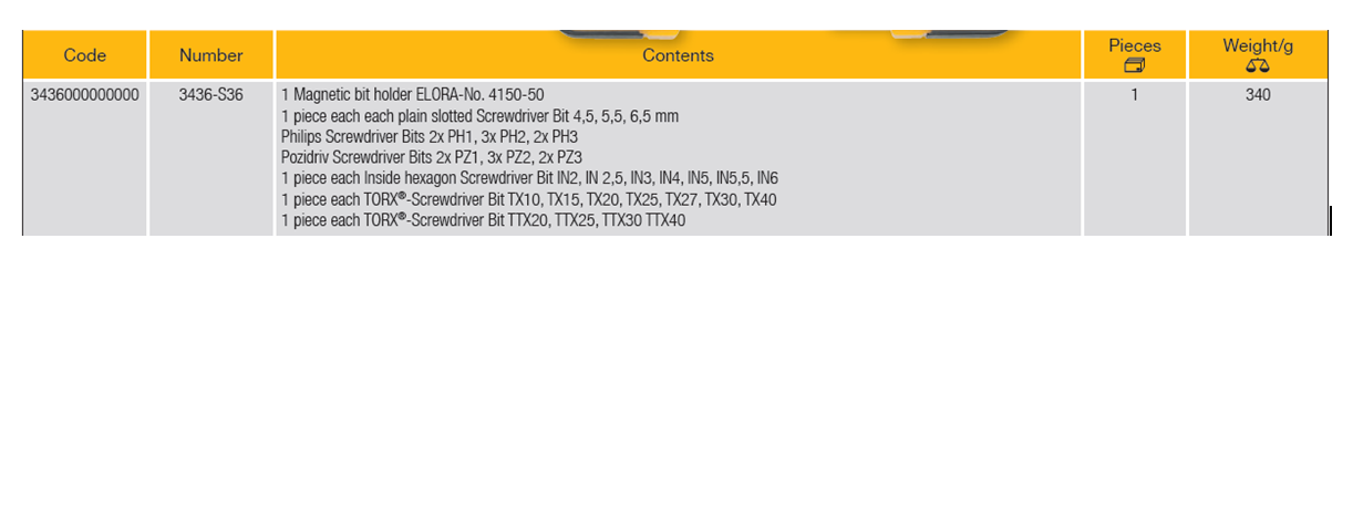 ELORA 3436-S36 Bit-Box 1/4" 36 pcs (ELORA Tools) - Premium Bit-Box from ELORA - Shop now at Yew Aik.