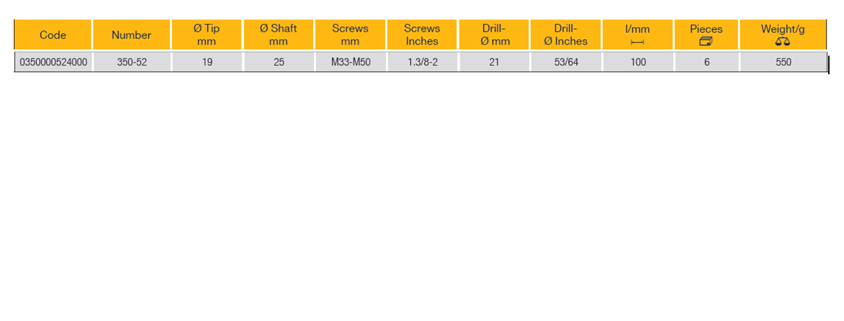 ELORA 350-52 Screw Extractor Shaft 25mm (ELORA Tools) - Premium Screw Extractor from ELORA - Shop now at Yew Aik.