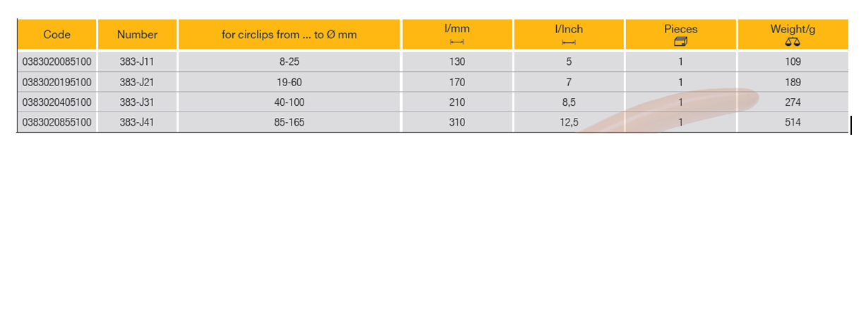 ELORA 383-J11-J41 Circlip Plier For Internal Retaining Ring - Premium Circlip Plier from ELORA - Shop now at Yew Aik.