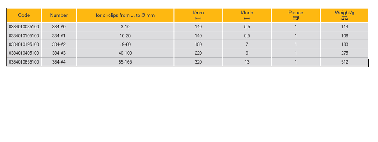 ELORA 384-A0-A4 Circlip Plier For External Retaining Ring - Premium Circlip Plier from ELORA - Shop now at Yew Aik.