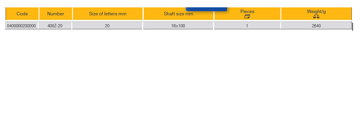 ELORA 400Z-20 Number Punch Set 20mm (ELORA Tools) - Premium Number Punch Set from ELORA - Shop now at Yew Aik.
