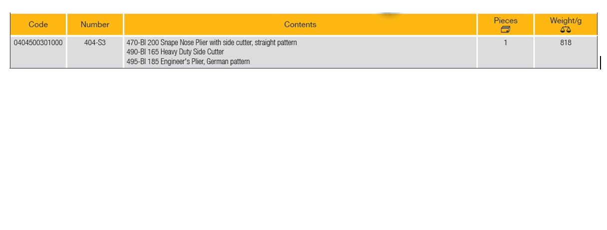 ELORA 404-S3 Mechanic's Plier Set (ELORA Tools) - Premium Plier Set from ELORA - Shop now at Yew Aik.