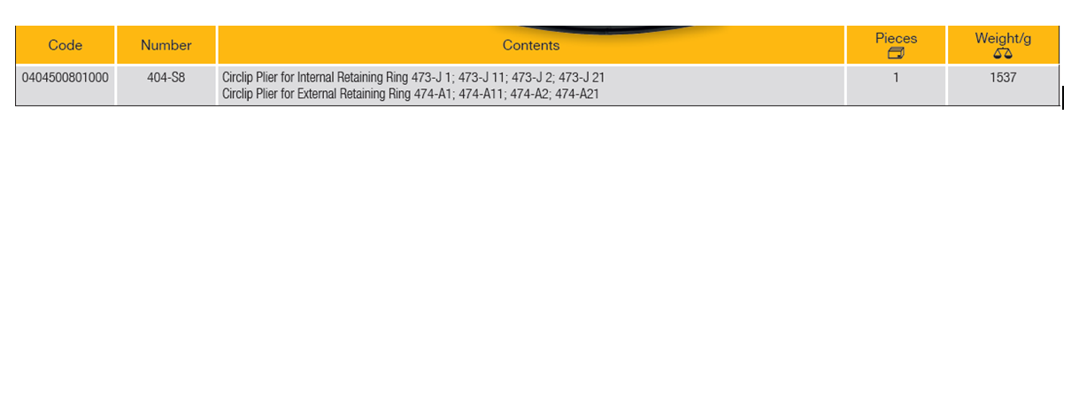 ELORA 404-S8 Circlip Plier Set (ELORA Tools) - Premium Circlip Plier Set from ELORA - Shop now at Yew Aik.