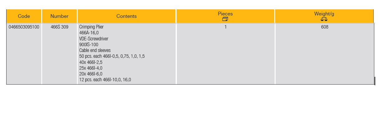 ELORA 466S 309 Cable End Sleeves Assortment (ELORA Tools) - Premium Sleeves Assortment from ELORA - Shop now at Yew Aik.