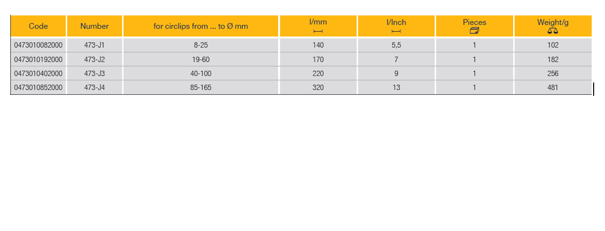 ELORA 473-J 1-4 Circlip Plier For Internal Retaining Ring - Premium Circlip Plier from ELORA - Shop now at Yew Aik.