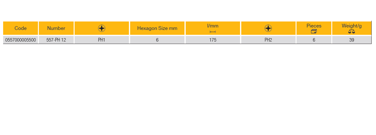 ELORA 557-PH 12 Screwdriver Blade Variant (ELORA Tools) - Premium Screwdriver from ELORA - Shop now at Yew Aik.
