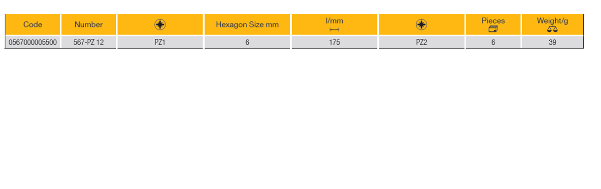 ELORA 567-PZ 12 Screwdriver Blade Variant (ELORA Tools) - Premium Screwdriver from ELORA - Shop now at Yew Aik.