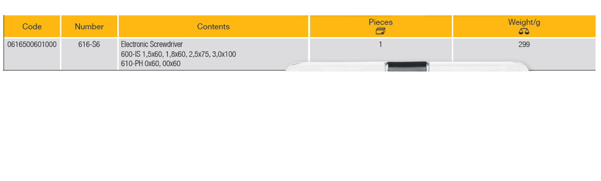 ELORA 616-S6 Electronic Screwdriver Set (ELORA Tools) - Premium Screwdriver Set from ELORA - Shop now at Yew Aik.