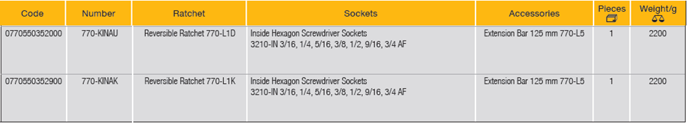 ELORA 770-KINAU/KINAK 1/2" Hexagon Socket Set Inches 9Pcs - Premium 1/2" Hexagon Socket Set Inches from ELORA - Shop now at Yew Aik.