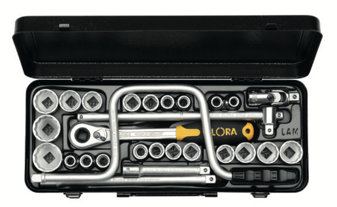 ELORA 770-LAMU 1/2" Bi-Hexagon Socket Set Metric 28Pcs - Premium 1/2" Bi-Hexagon Socket Set Metric from ELORA - Shop now at Yew Aik.