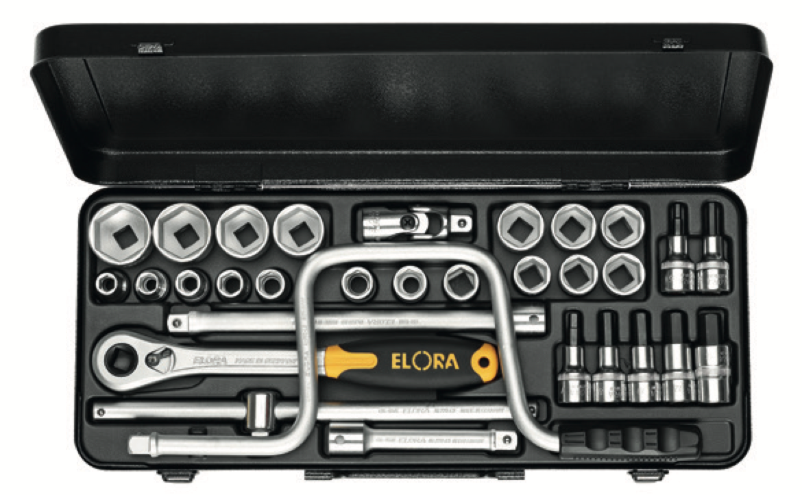 ELORA 770-LIMU/MK 1/2" Bi-Hexagon Socket Set Metric 31Pcs - Premium 1/2" Bi-Hexagon Socket Set Metric from ELORA - Shop now at Yew Aik.