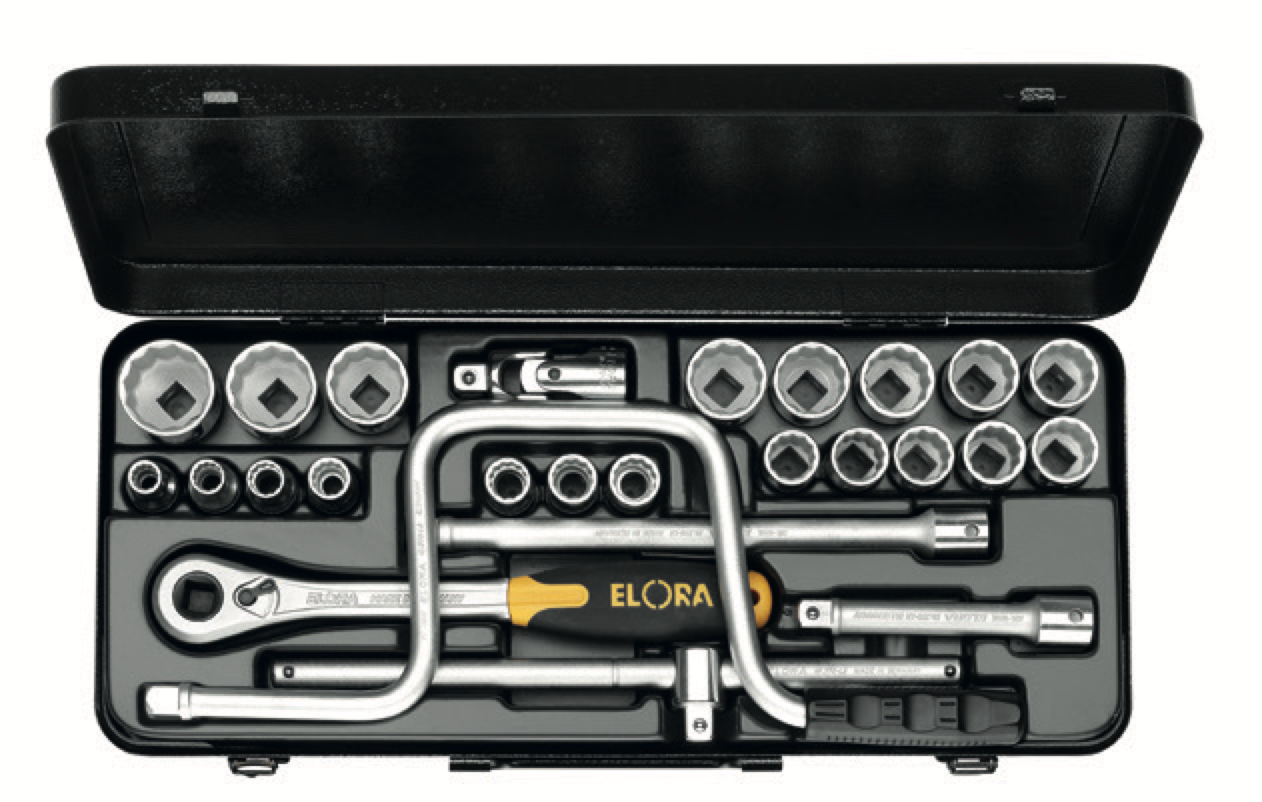 ELORA 770-LMF 1/2" Bi-Hexagon Socket Set Metric 26Pcs - Premium 1/2" Bi-Hexagon Socket Set Metric from ELORA - Shop now at Yew Aik.