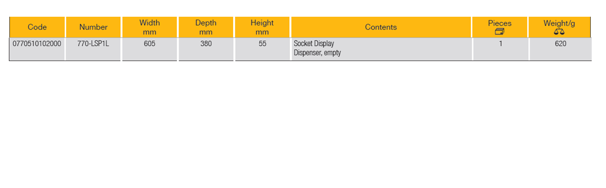 ELORA 770-LSP1L Socket Display Dispenser (ELORA Tools) - Premium Socket Display Dispenser from ELORA - Shop now at Yew Aik.