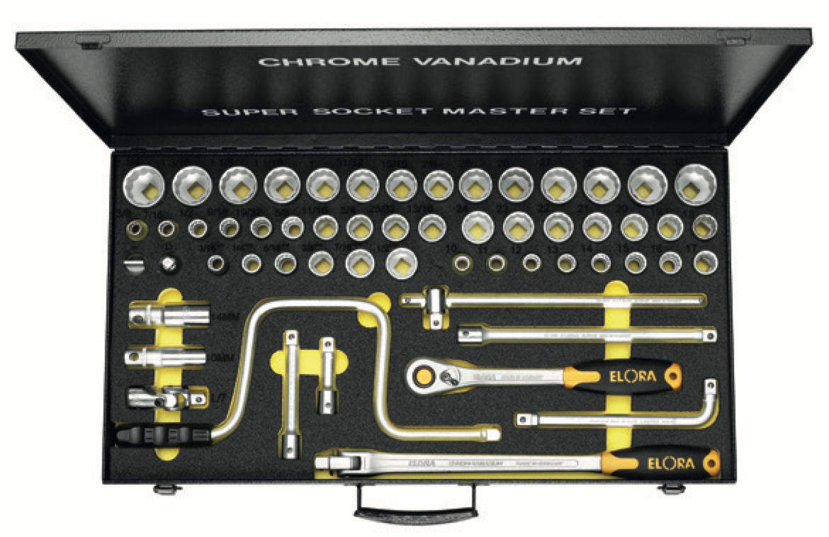 ELORA 770-LSSMF 1/2" Bi-Hexagon Socket Set Metric 57Pcs - Premium 1/2" Bi-Hexagon Socket Set Metric from ELORA - Shop now at Yew Aik.