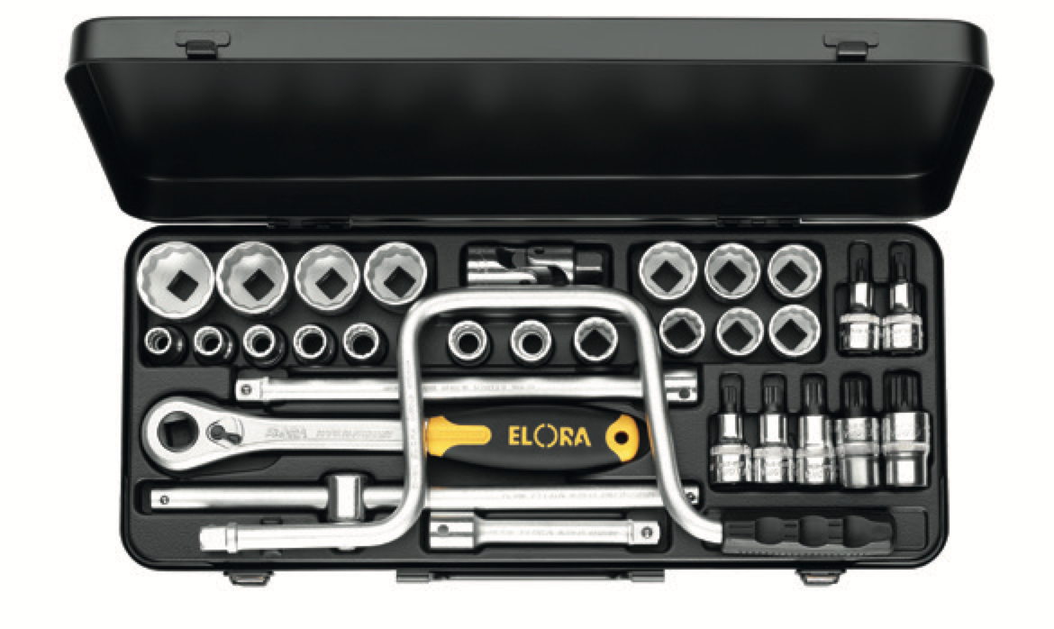 ELORA 770-LXZNU/ZNK 1/2" Bi-Hexagon Socket Set Metric 31Pcs - Premium 1/2" Bi-Hexagon Socket Set Metric from ELORA - Shop now at Yew Aik.