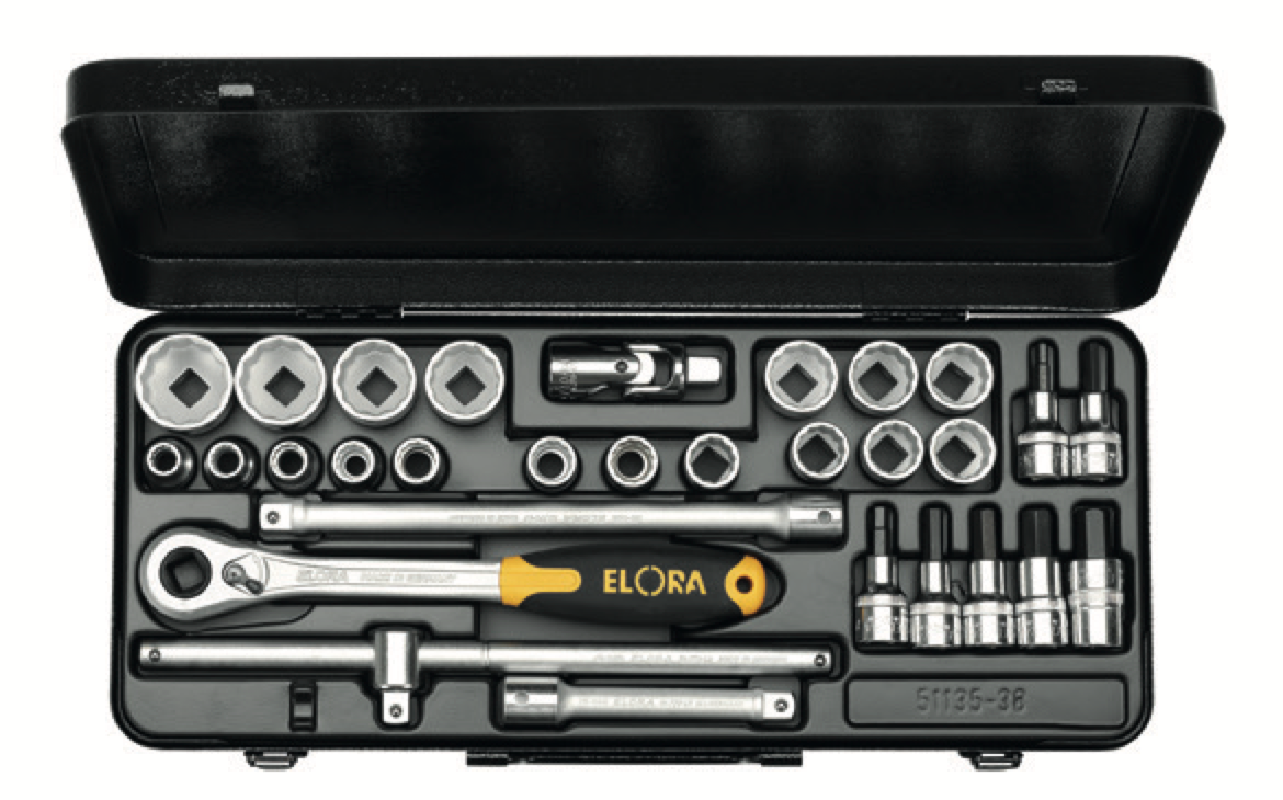 ELORA 770-OKLIMU/MK 1/2" Bi-Hexagon Socket Set Metric 30Pcs - Premium 1/2" Bi-Hexagon Socket Set Metric from ELORA - Shop now at Yew Aik.