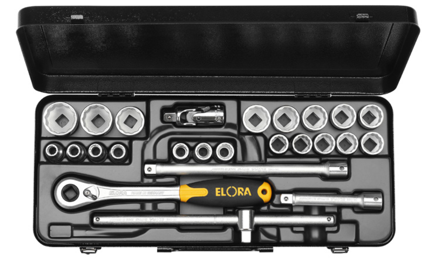 ELORA 770-OKLMU 1/2" Bi-Hexagon Socket Set Metric 25Pcs - Premium 1/2" Bi-Hexagon Socket Set Metric from ELORA - Shop now at Yew Aik.