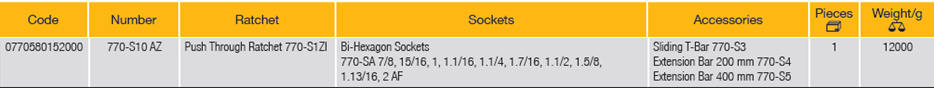 ELORA 770-S10 AZ 3/4" Bi-Hexagon Socket Set Inches (ELORA Tools) - Premium 3/4" Bi-Hexagon Socket Set Inches from ELORA - Shop now at Yew Aik.
