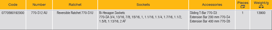 ELORA 770-S12 AU 3/4" Bi-Hexagon Socket Set Inches 16Pcs - Premium 3/4" Bi-Hexagon Socket Set Inches from ELORA - Shop now at Yew Aik.