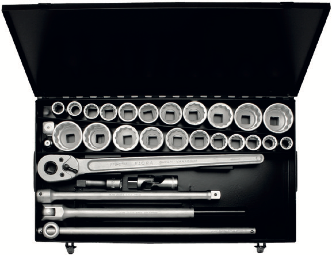 ELORA 770-S22 MAZ 3/4" Bi-Hexagon Socket Set Inches 32 Pcs - Premium 3/4" Bi-Hexagon Socket Set Inches from ELORA - Shop now at Yew Aik.