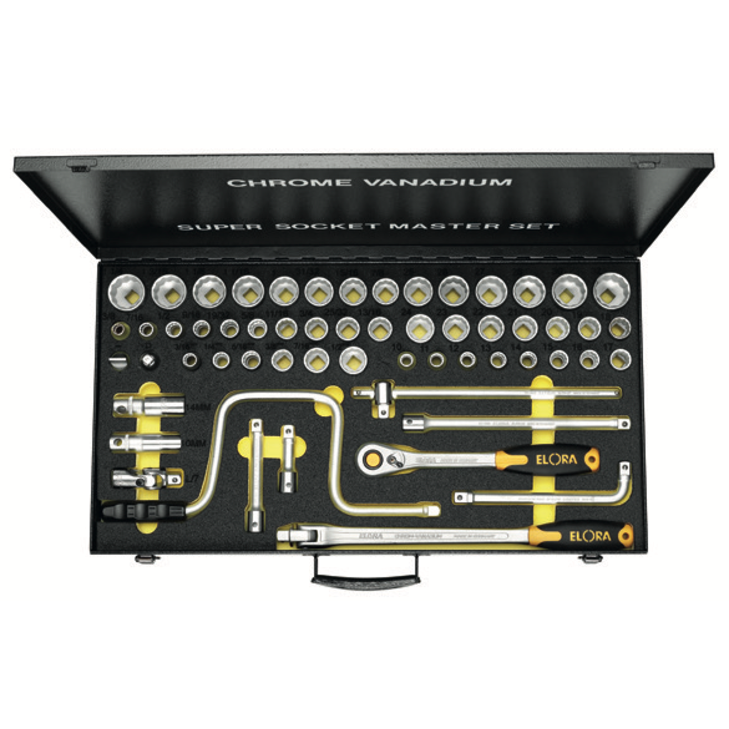 ELORA 771-LSSMF 1/2" Hexagon Socket Set Inches 57Pcs - Premium 1/2" Hexagon Socket Set Inches from ELORA - Shop now at Yew Aik.