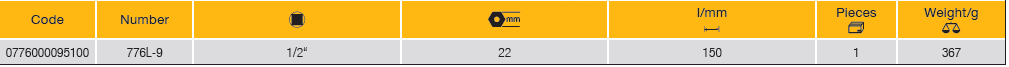 ELORA 776L-9 1/2" Hexagon Socket Metric For Lambda Oxygen Sensor - Premium 1/2" Hexagon Socket Metric from ELORA - Shop now at Yew Aik.