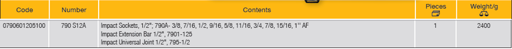 ELORA 790 S12A 1/2" Impact Socket Set Inches (ELORA Tools) - Premium 1/2" Impact Socket Set from ELORA - Shop now at Yew Aik.
