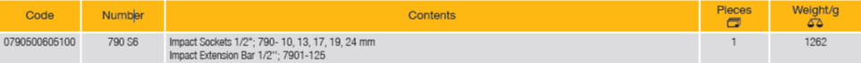 ELORA 790 S6 1/2" Impact Socket Set Metric (ELORA Tools) - Premium 1/2" Impact Socket Set from ELORA - Shop now at Yew Aik.