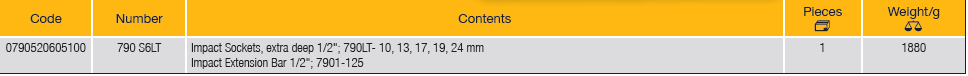 ELORA 790 S6LT 1/2" Impact Socket Set (ELORA Tools) - Premium 1/2" Impact Socket Set from ELORA - Shop now at Yew Aik.