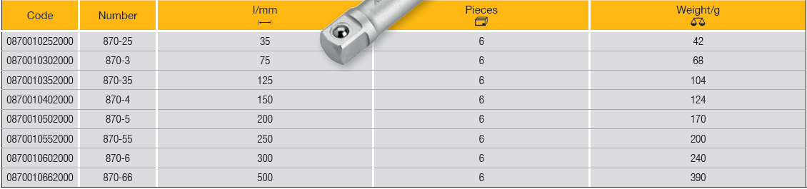 ELORA 870 Extension Bar 3/8" (ELORA Tools) - Premium Extension Bar from ELORA - Shop now at Yew Aik.