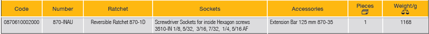 ELORA 870-INAU 3/8" Hexagon Socket Set Inches (ELORA Tools) - Premium 3/8" Hexagon Socket Set Inches from ELORA - Shop now at Yew Aik.