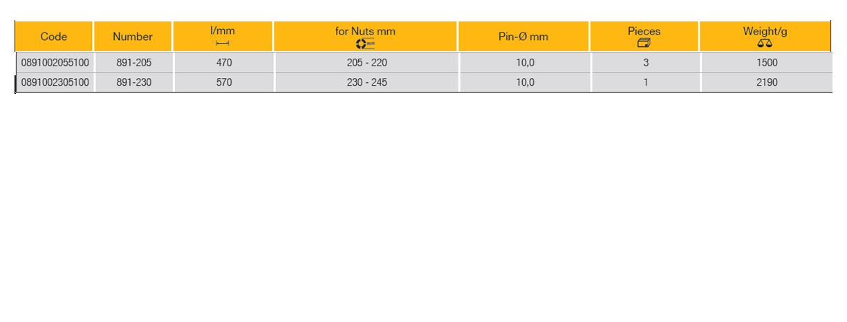 ELORA 891-205/230 Hook Wrench With Pin 470mm (ELORA Tools) - Premium Hook Wrench from ELORA - Shop now at Yew Aik.